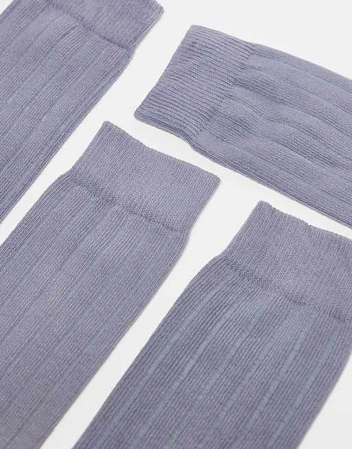 Men ASOS DESIGN 3 pack rib sock in gray