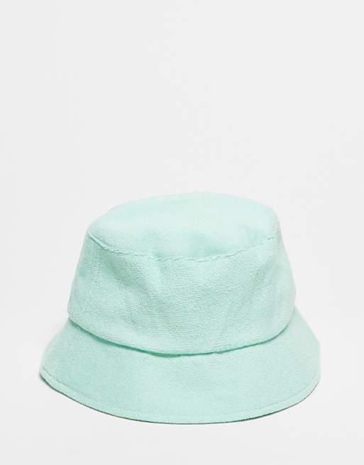 Reclaimed Vintage Bucket Hat In Mint Green Terrycloth