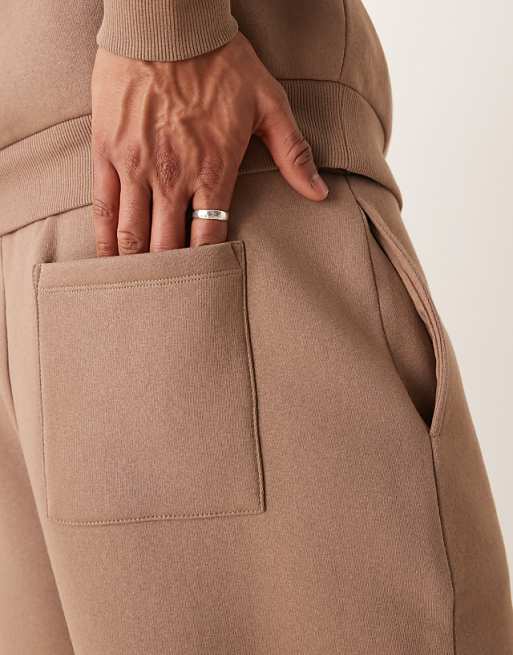 Trousers Asos Design Oversized Pintuck In Brown - Part Of A Set