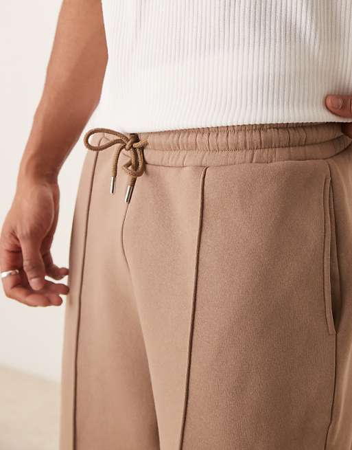 Trousers Asos Design Oversized Pintuck In Brown - Part Of A Set
