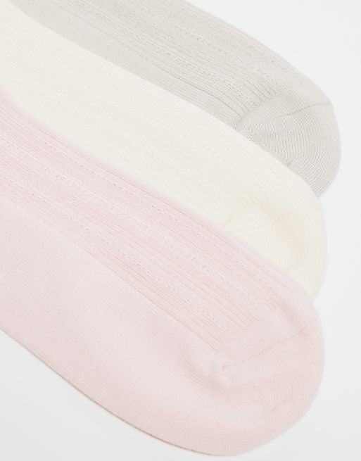 Men adidas Originals ruffle 3 pack quarter socks in neutral