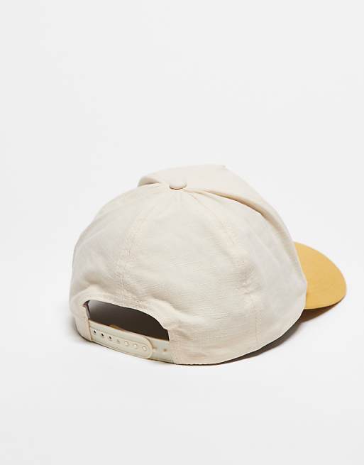 Reclaimed Vintage holiday cap with embroidery in yellow
