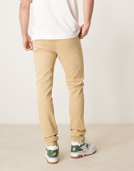 Asos Design Skinny Chinos In Beige