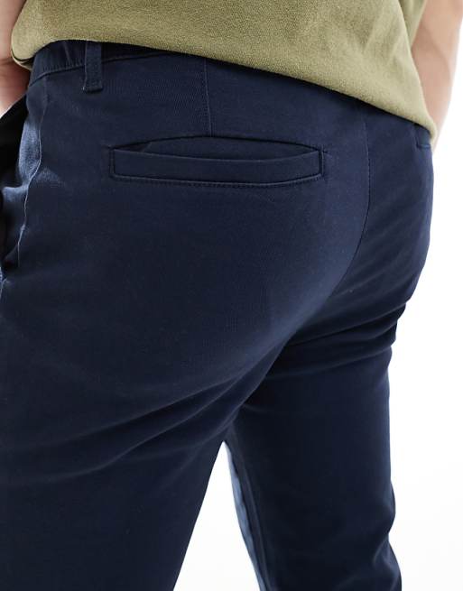 Asos Design Skinny Fit Chinos In Navy