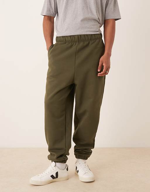 Trousers Asos Design Premium Heavyweight Oversized 400gsm In Dark Green