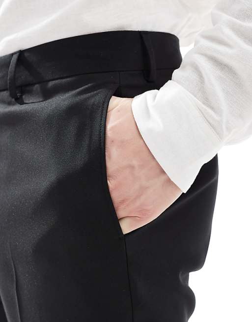 Chino Asos Design Dressy Tapered Fit Pants In Black