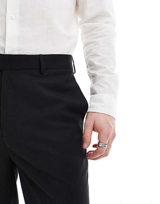 Chino Asos Design Dressy Tapered Fit Pants In Black