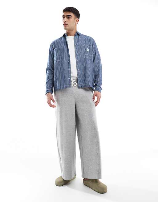 Trousers Asos Design Super Wide In Gray Heather