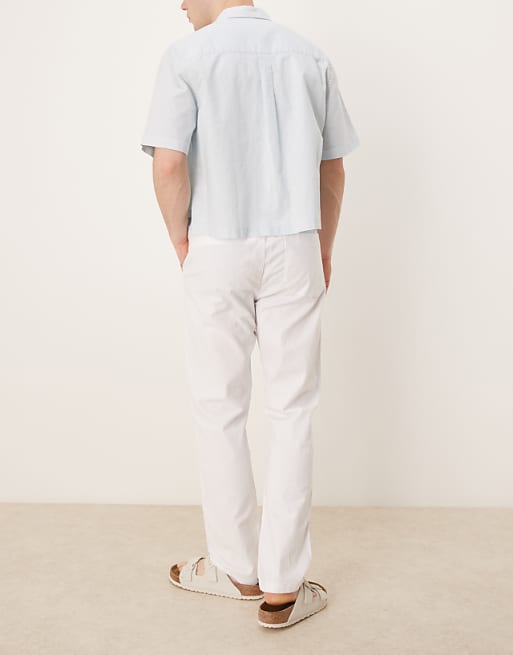 Chino Asos Design Slim Linen Blend Pants In White