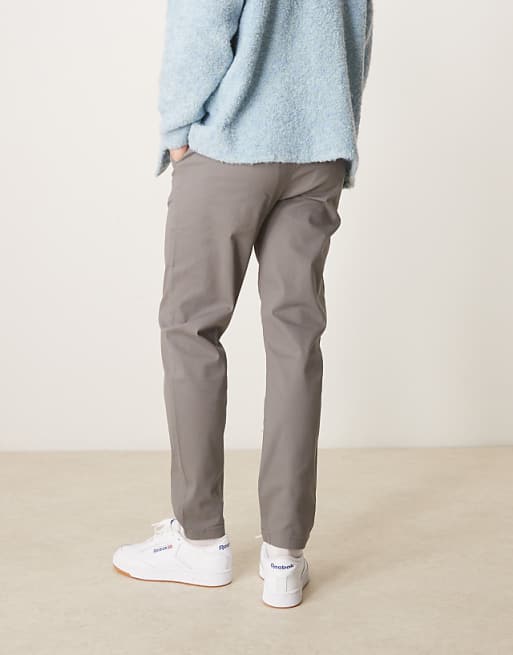 Asos Design Tapered Fit Chinos In Gray