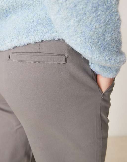 Asos Design Tapered Fit Chinos In Gray