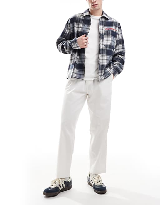 Chino Pull&bear Straight Leg Pants In White
