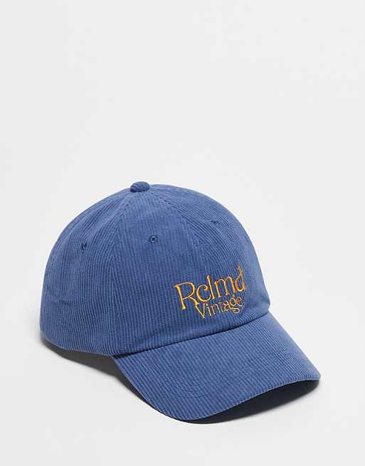 Reclaimed Vintage Unisex Cap With Embroidery In Blue Cord