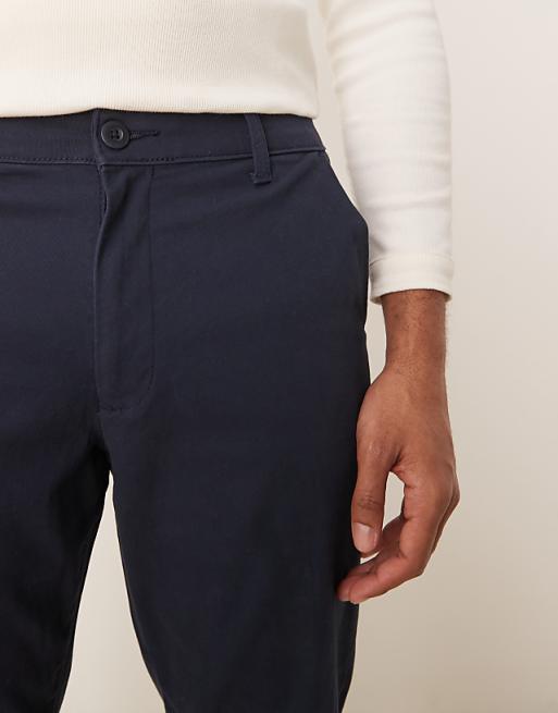 Asos Design Tapered Fit Chinos In Navy