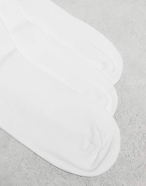 Men Bershka 3 pack striped socks in white