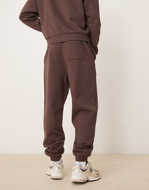 Trousers Asos Design Essential Oversized In Brown
