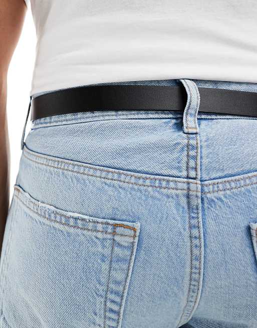 Bershka Thin Belt In Black