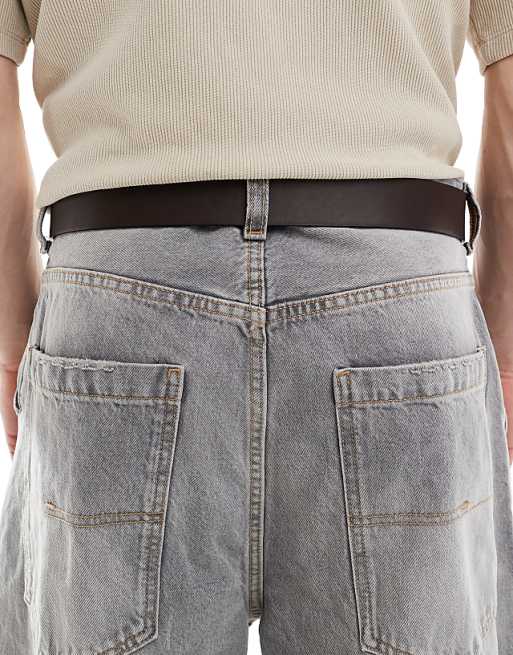 Bershka Plain Belt In Brown