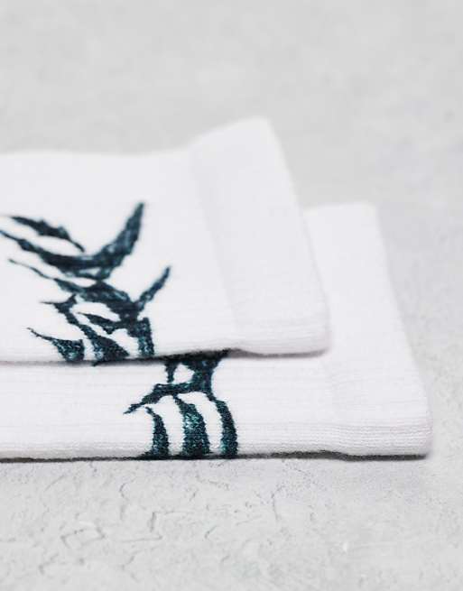 Men Weekday sport socks with graphic in white