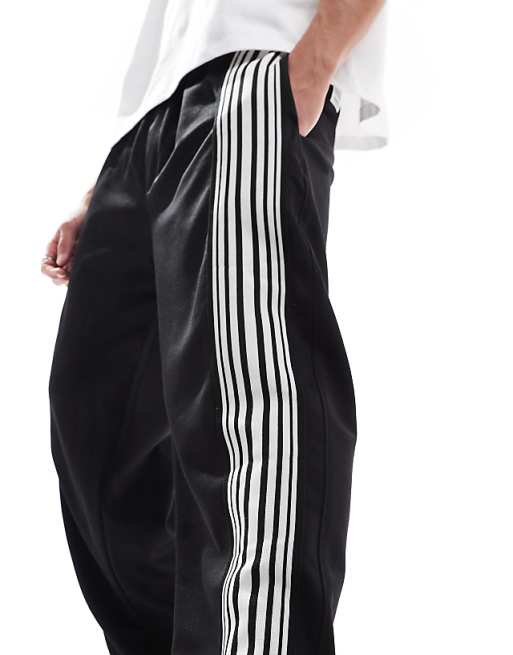 Trousers Pull&bear Wide Leg Stripe In Black