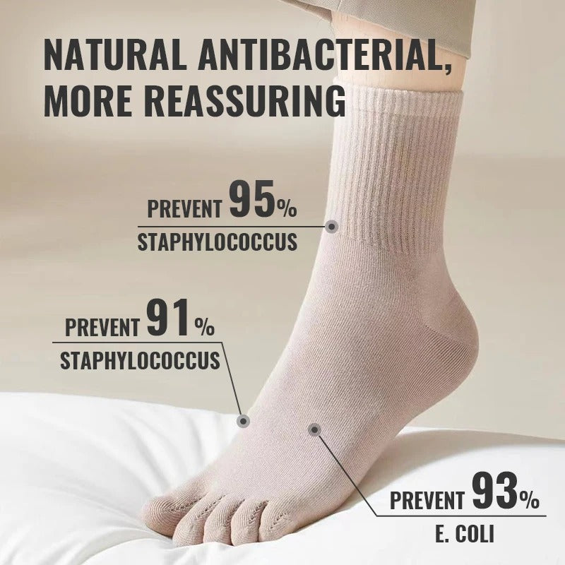 Men’s Five-Finger Cotton Long Socks – 5 Pairs