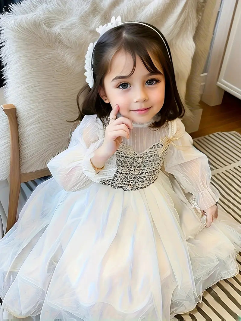 Charming Girls' Summer Lace Princess Dress