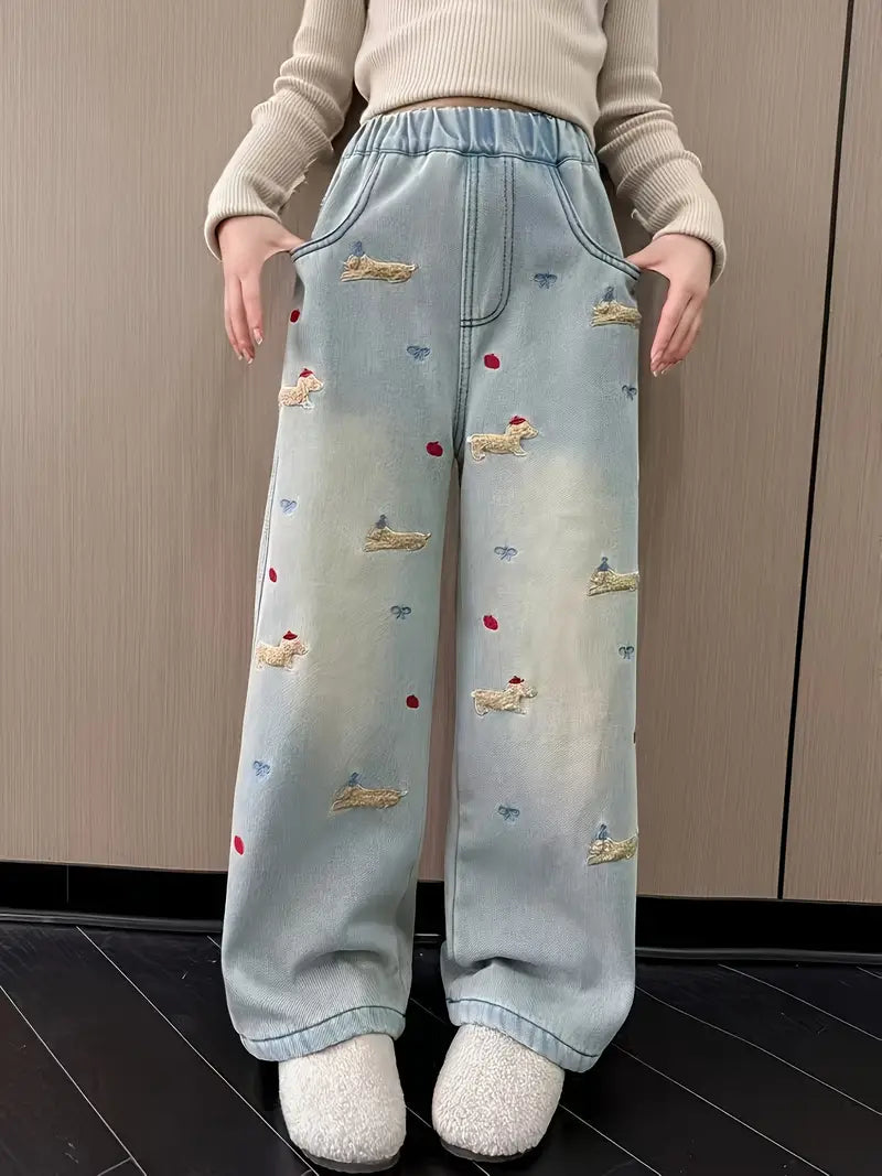 Casual Polyster Girls' Jeans