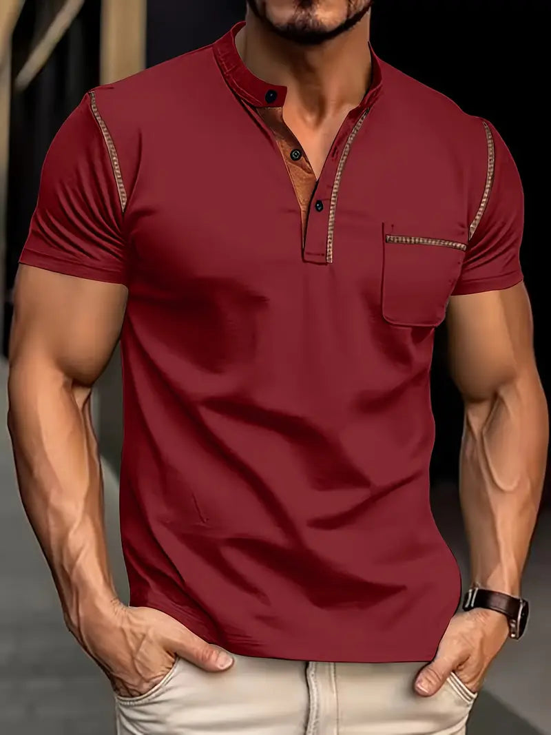 Men's Short Sleeve Henley Tee