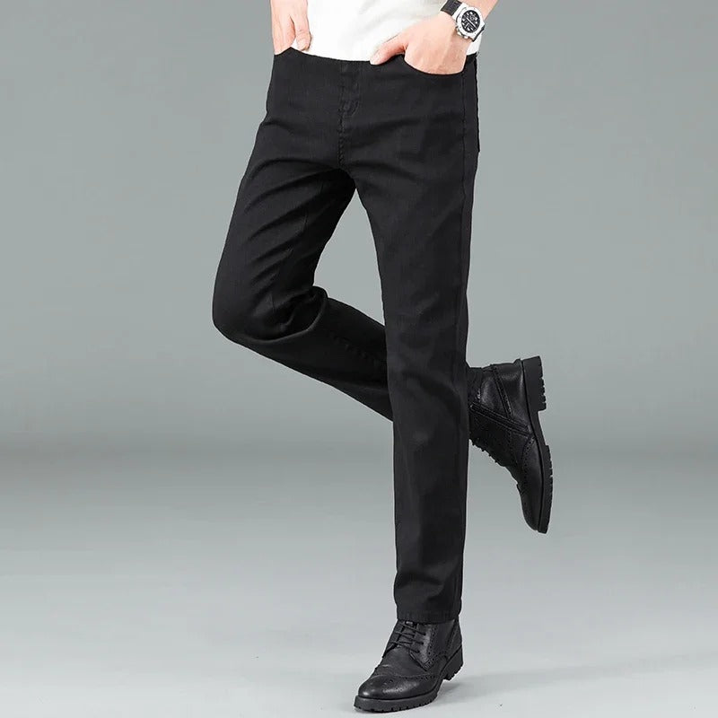 Men's Pure Black Slim Fit Jeans