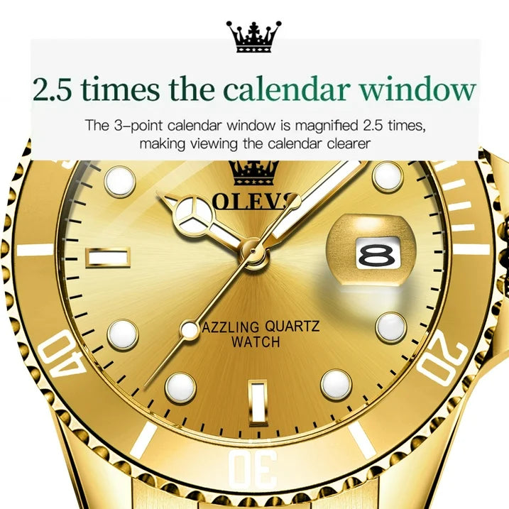 OLEVS Mens Watch Waterproof Luminous Date Watches