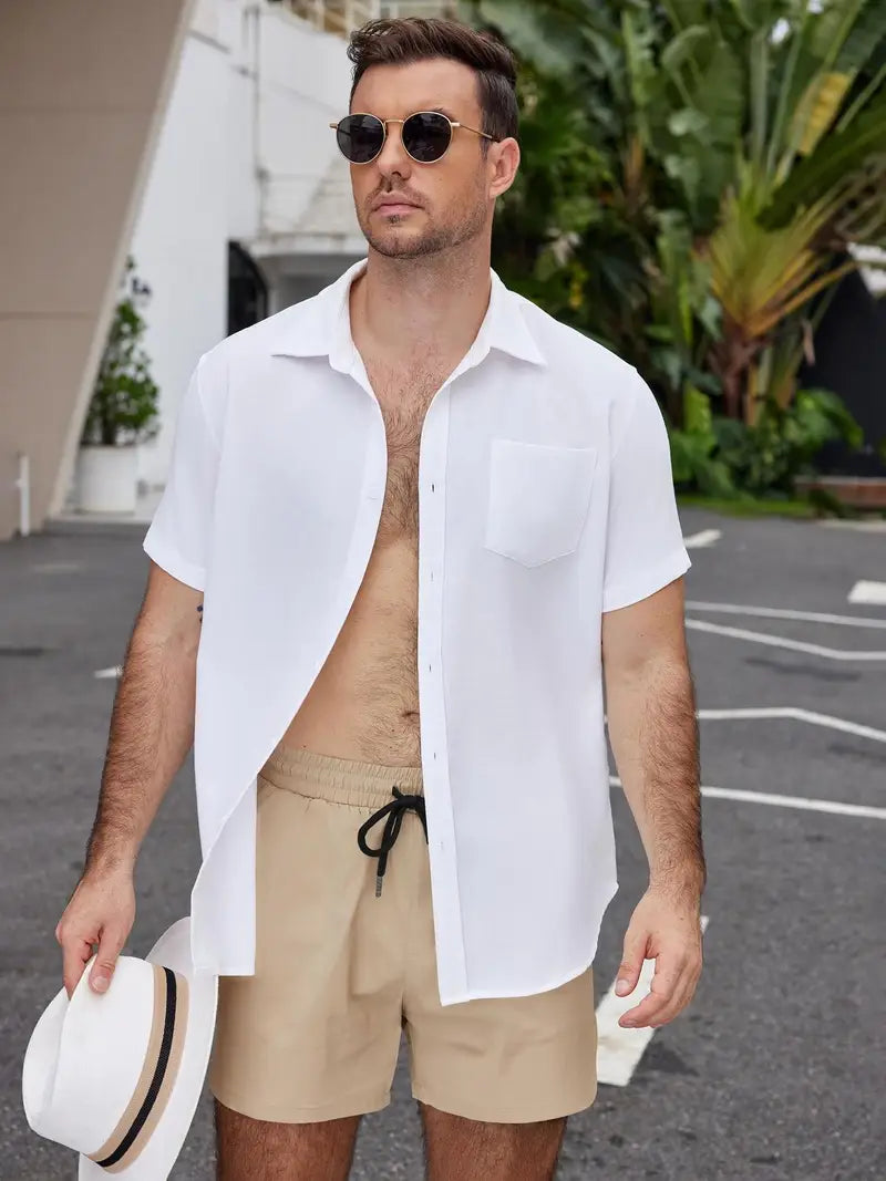 Men's Casual 5-Inch Cotton Beach Shorts