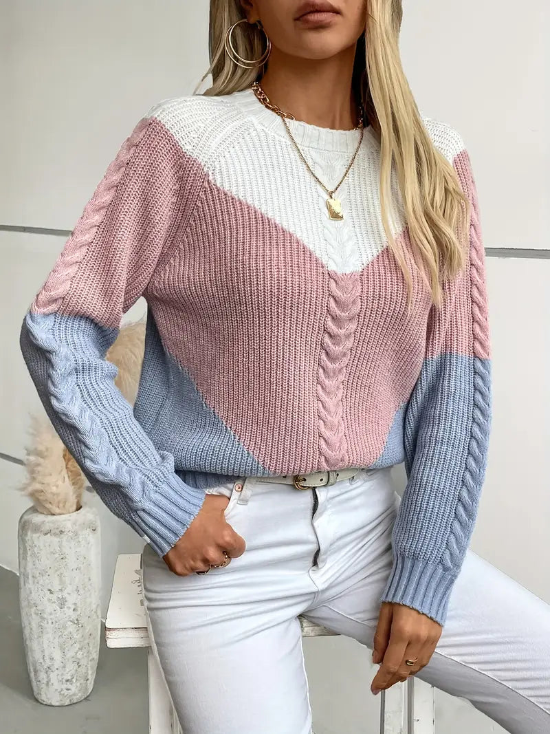 Chic Color Block Sweater