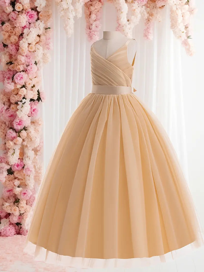 Sleeveless Tulle Flower Dress