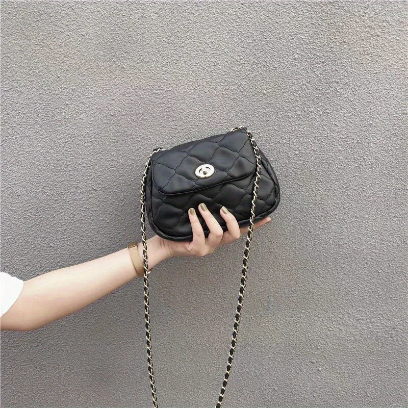Special-Interest Design Rhombus Chain Cloud Bag Women'S Bag 2024 Popular New Trendy All-Match Mini Messenger Bag