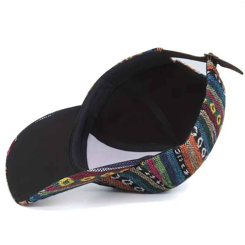 Boho-Chic Vintage Print Adjustable Baseball Cap