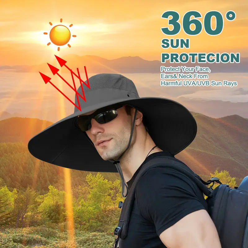 Cooling Extra Wide Brim Knit Bucket Hat