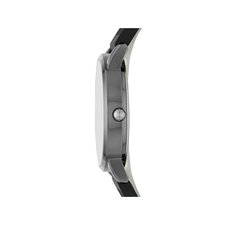 GEORGE Men's Watch: Gunmetal Case, Black Dial, Black Silicone Band