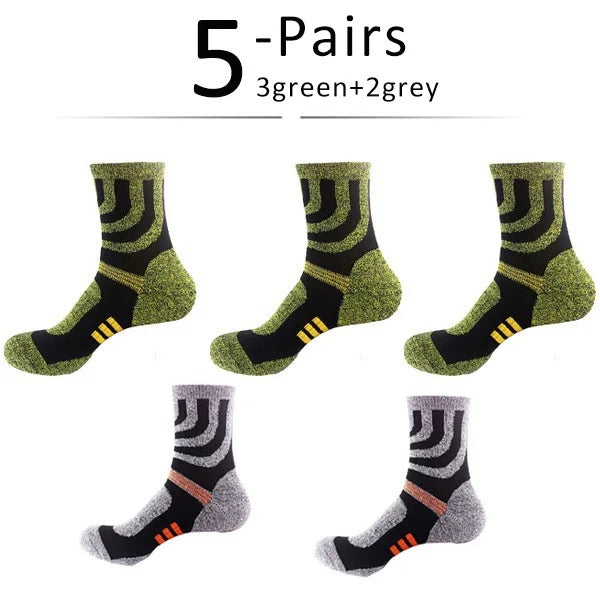 Men’s Coolmax Sport Terry Crew Socks – 5 Pairs