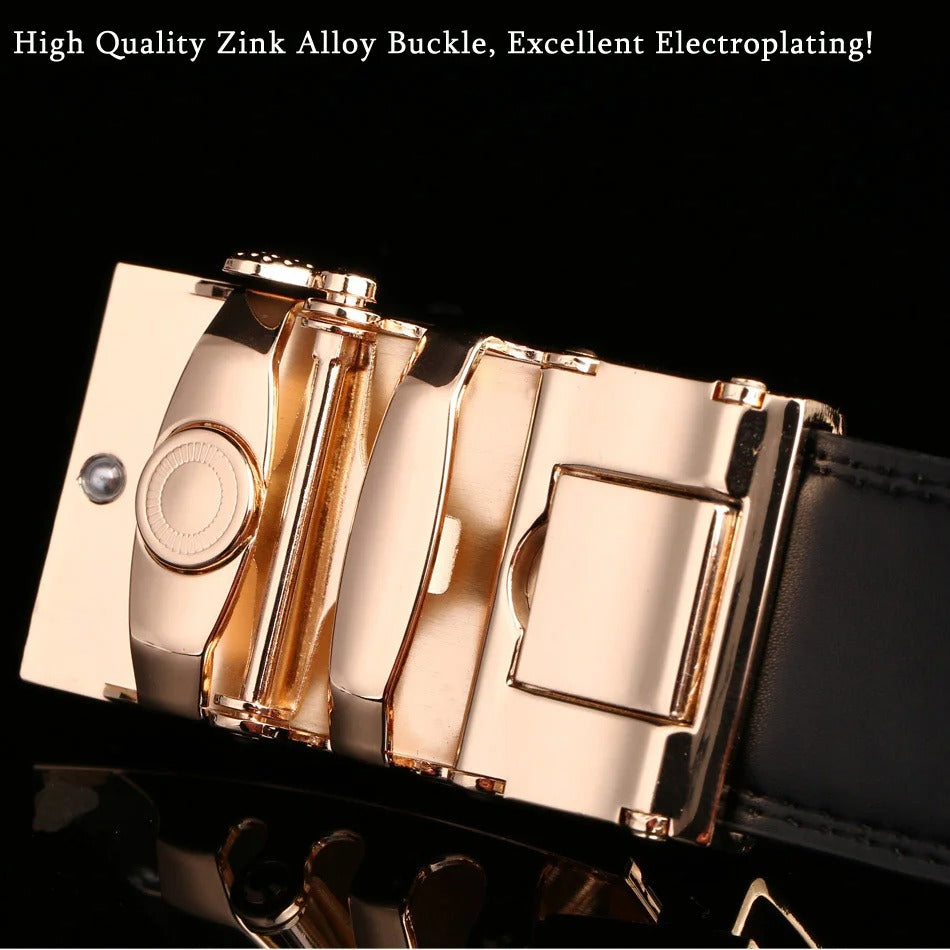 Men's Automatic Buckle Leather Belt – 130cm