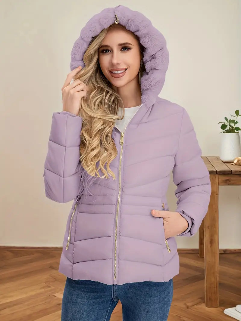 Luxurious Red Women's Quilted Jacket