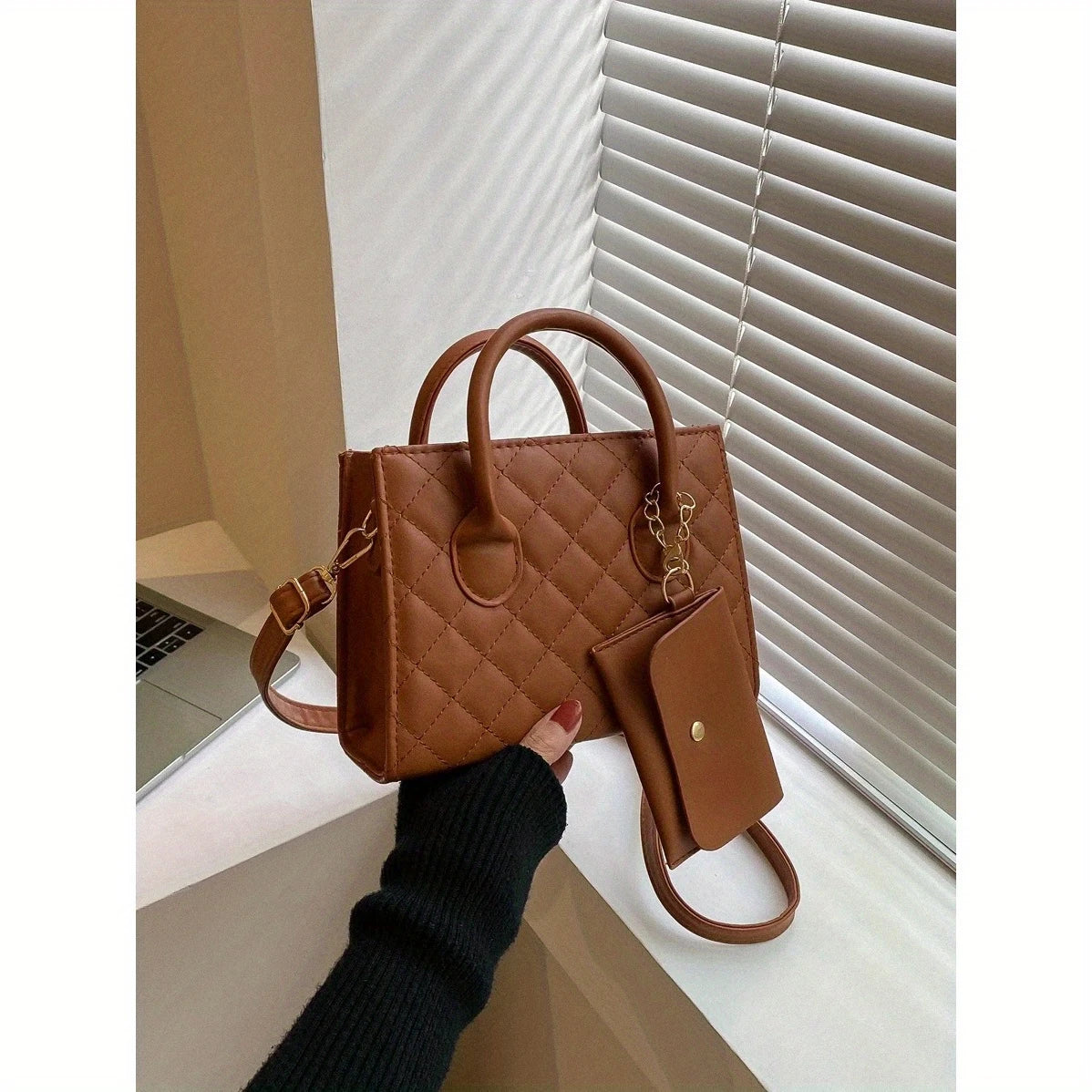 Lightweight Vintage Quilted Square Bag for Women