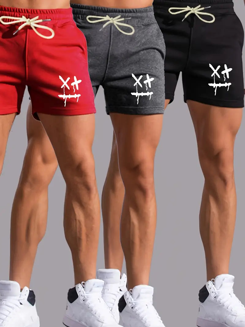 Men's Trendy Joyful Print Shorts - 3-Piece Set