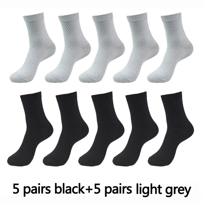 Men’s Bamboo Fiber Business Socks – 10 Pairs