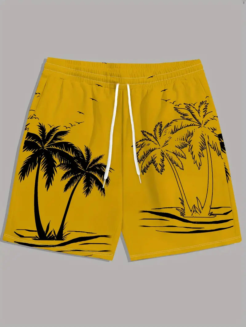 Men’s Tropical Palm Tree Print Swim Shorts