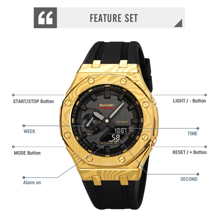SKMEI Men's Military Digital Watches Outdoor Waterproof Sport Multifunctional Wristwatch