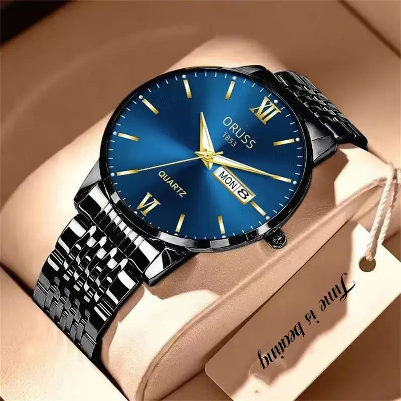 Men's Fashion Calendar Timepiece Steel Watch