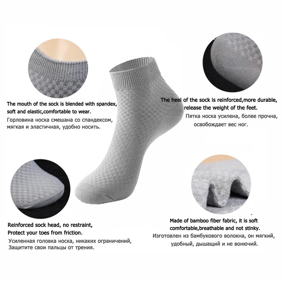 Men’s Bamboo Fiber Business Socks – 10 Pairs