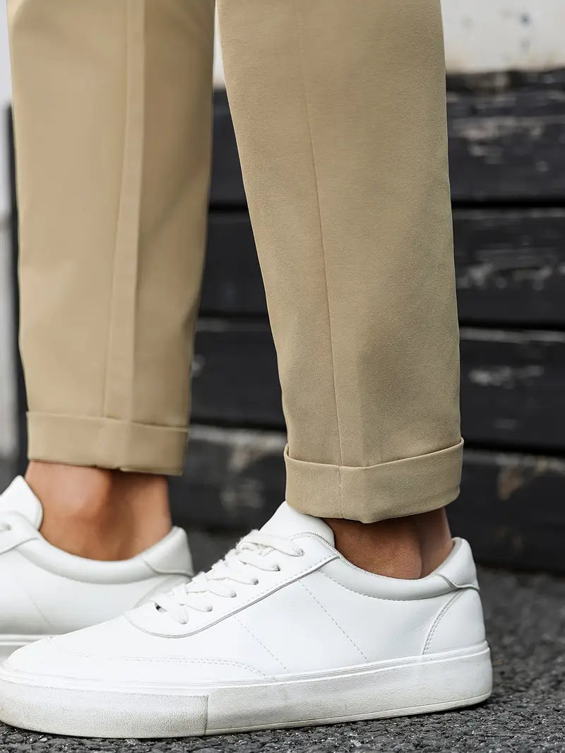 Men’s Beige Stretch Chino Pants