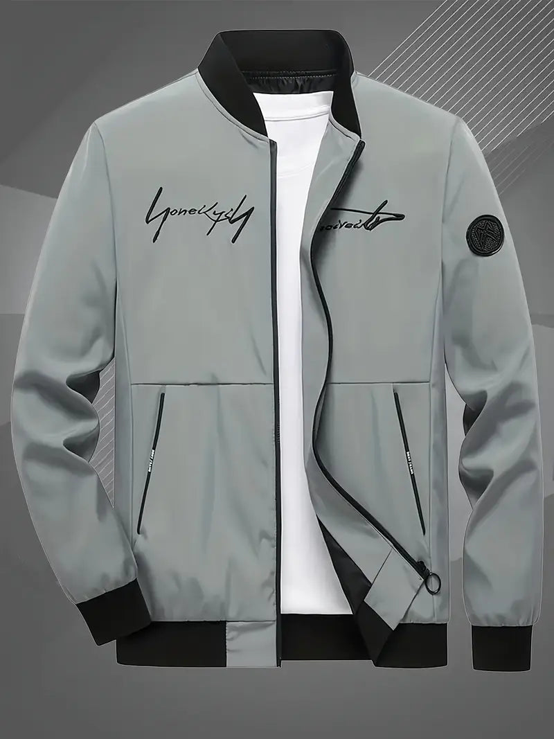 Men's Casual Stand Collar Bomber Jacket