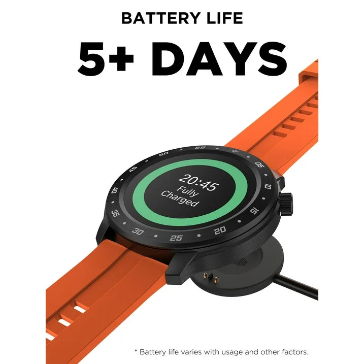 iTech Bold 3 Men Smart Watch, Orange, Silicone Strap